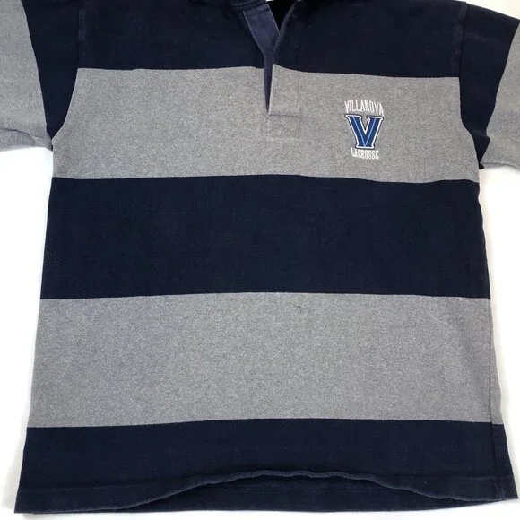 Villanova Lacrosse Barbarian Hooded Striped Rugby Long Sleeve #17 Mens Large - Picture 5 of 13